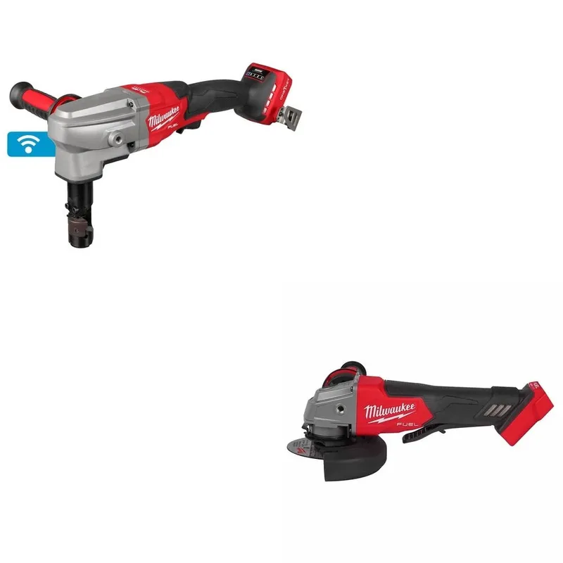 Milwaukee 10 Gauge Nibbler W/ FREE 2880-20 4-1/2" / 5" Grinder Paddle Switch, No-Lock