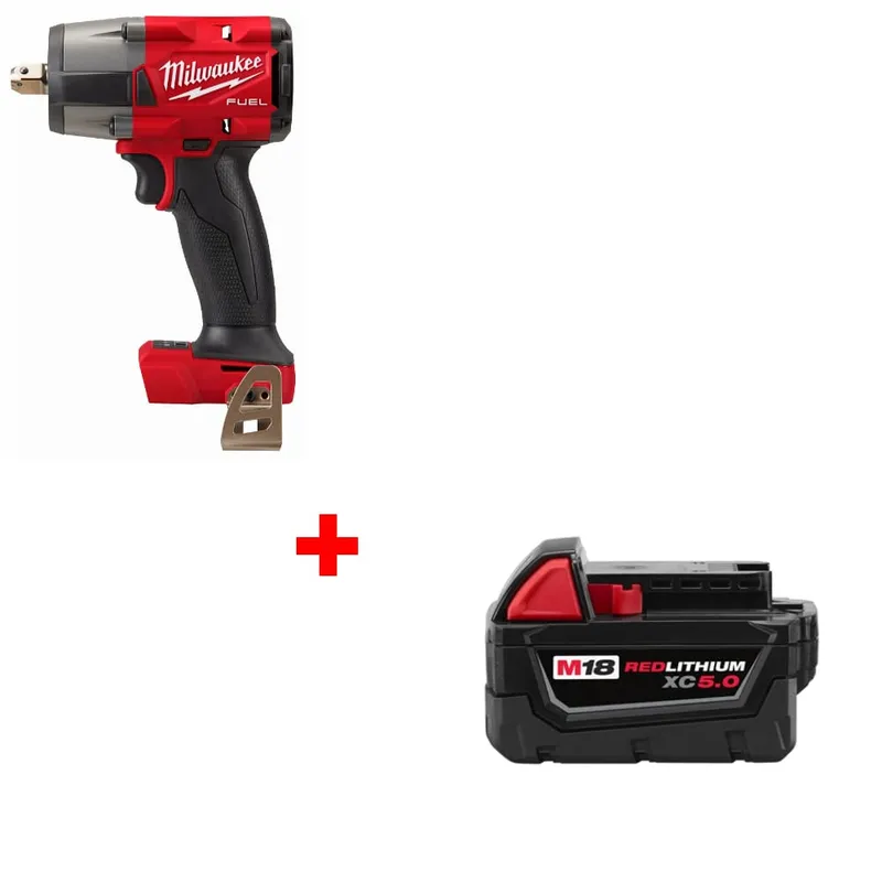 Milwaukee M18 1/2 " Impact Wrench w/ FREE 48-11-1850 XC5.0 Battery Pack