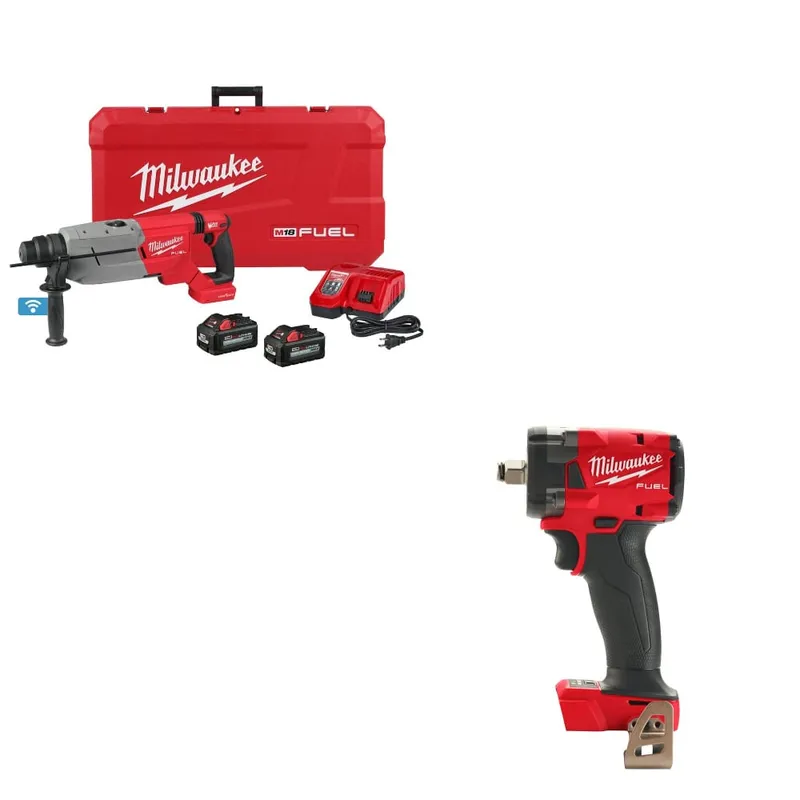 Milwaukee M18 FUEL Rotary Hammer Kit W/ FREE 2855-20 M18 Impact Wrench