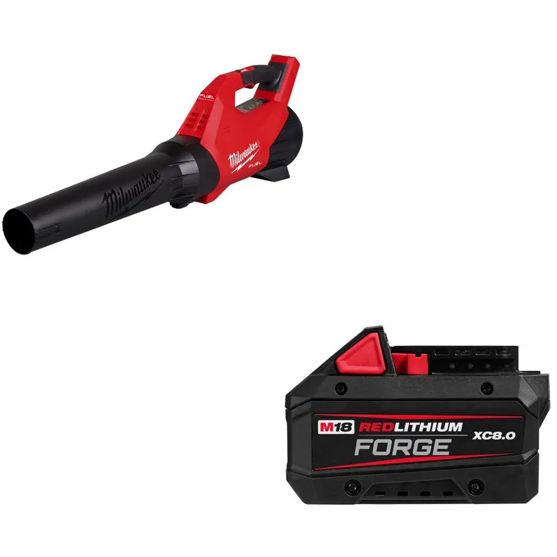 Milwaukee M18 FUEL Blower, Bare W/ 48-11-1881 M18 XC8.0 Battery Pack