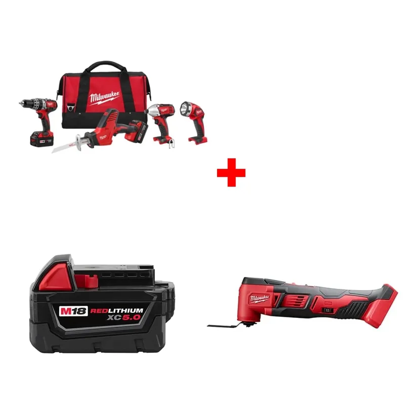 Milwaukee M18 4-Tool Combo Kit w/ Battery & FREE Oscillating Multi-Tool