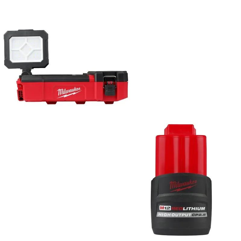 Milwaukee M12 PACKOUT Flood Light W/ FREE 48-11-2425 M12 Battery Pack