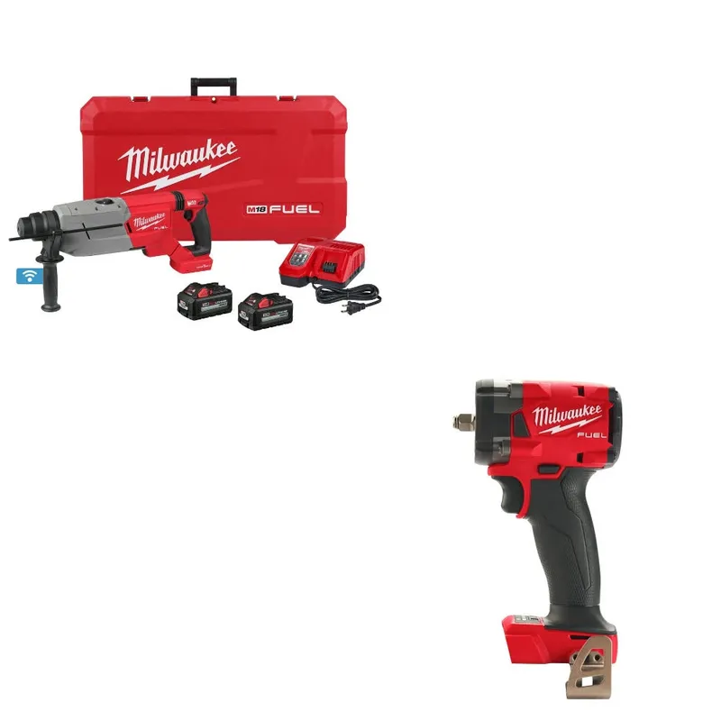 Milwaukee Rotary Hammer Kit W/ FREE 2854-20 Impact Wrench