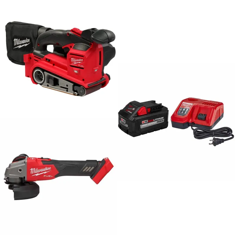 Milwaukee M18 Belt Sander w/ FREE 2889-20 M18 Grinder & Starter Kit