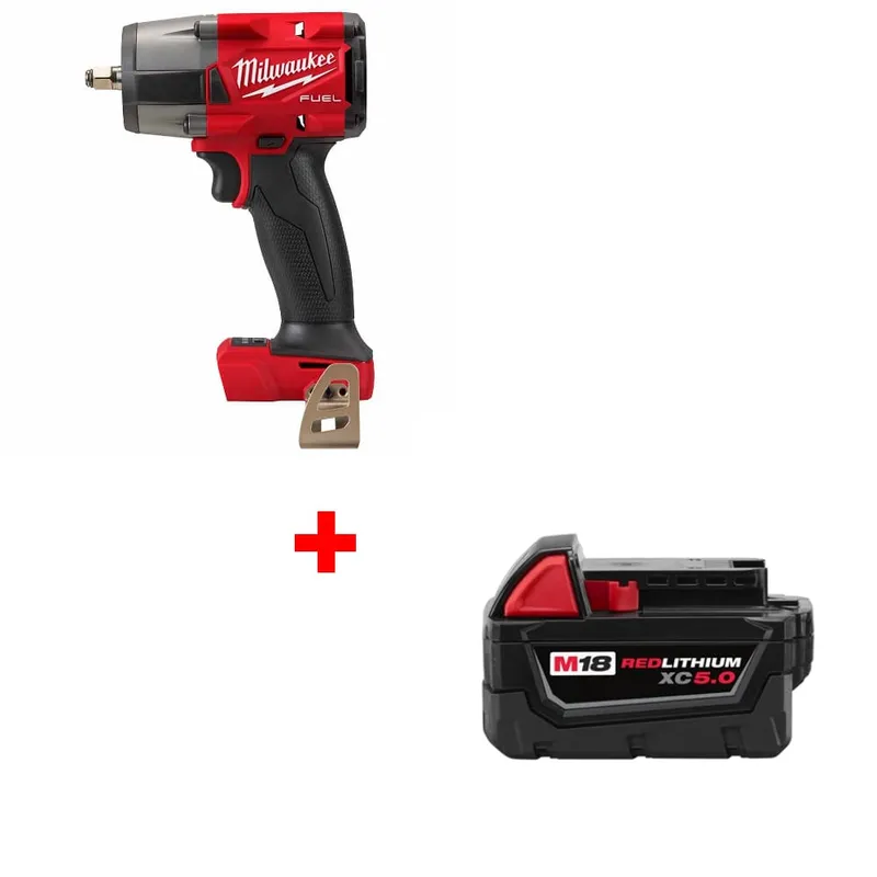 Milwaukee M18 FUEL Impact Wrench w/ FREE 48-11-1850 M18 Battery Pack