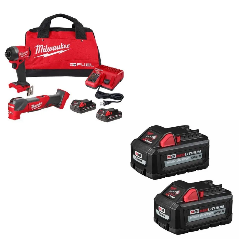 Milwaukee M18 FUEL 2-Tool Combo Kit W/ 48-11-1862 M18 Battery, 2 Pack