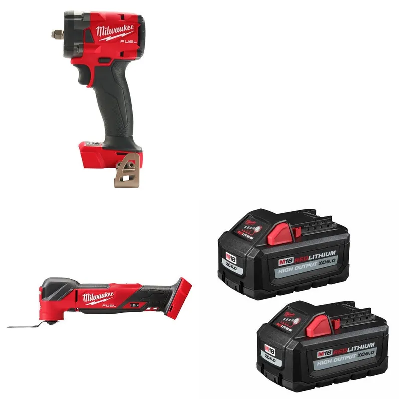Milwaukee M18 Impact Wrench W/ 2836-20 M18 Multi-Tool & FREE Battery-2Pk
