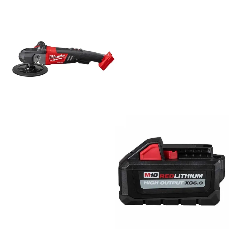 Milwaukee M18 FUEL 7" Polisher W/ FREE 48-11-1865 M18 XC6.0 Battery Pack