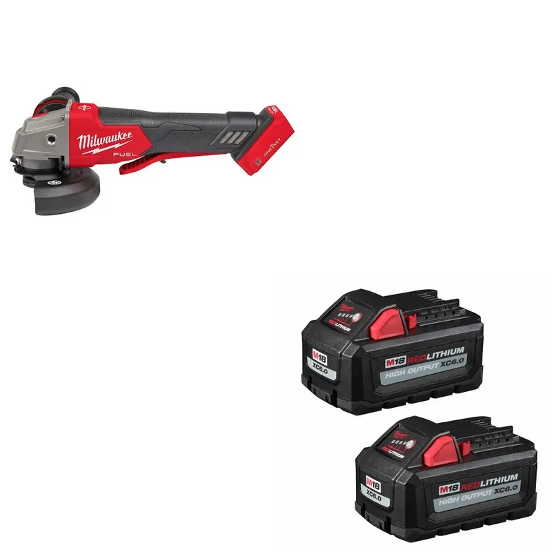 Milwaukee M18 FUEL 4-1/2"/5" Grinder W/ 48-11-1862 M18 XC6 Battery, 2Pk