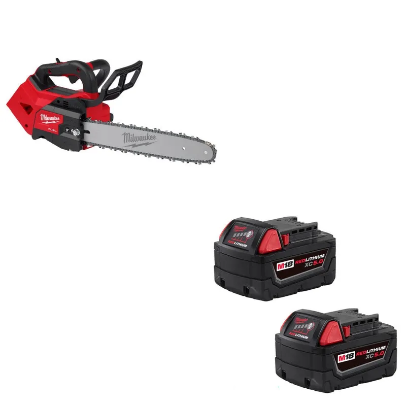 Milwaukee M18 FUEL 14" Chainsaw W/ 48-11-1852 M18 XC5.0 Battery, 2 Pack