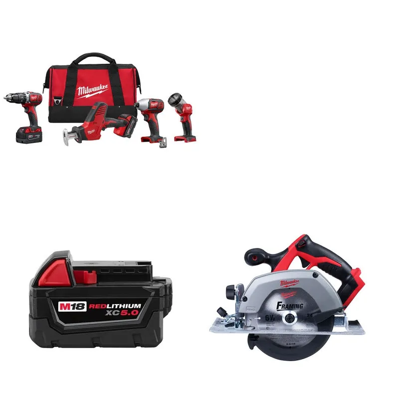 Milwaukee M18 4-Tool Combo Kit W/ FREE 48-11-1850 M18 Battery & Circ Saw