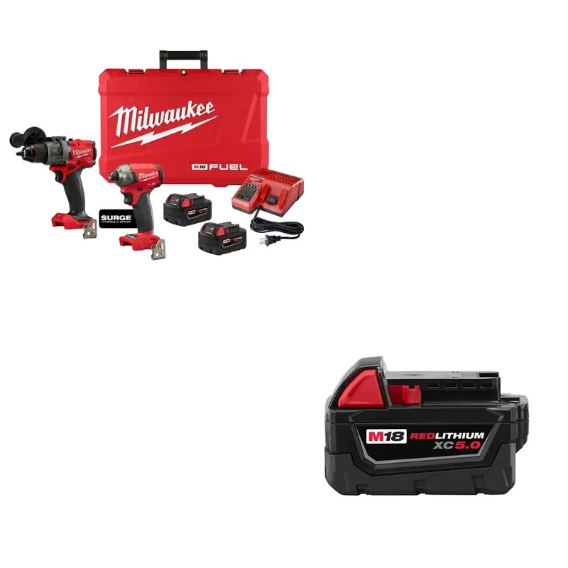 Milwaukee M18 FUEL 2-Tool Combo Kit W/ FREE 48-11-1850 M18 Battery Pack