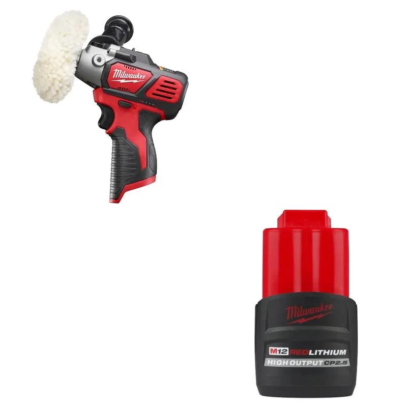 Milwaukee M12 Polisher/Sander, Bare W/ FREE 48-11-2425 M12 Battery Pack