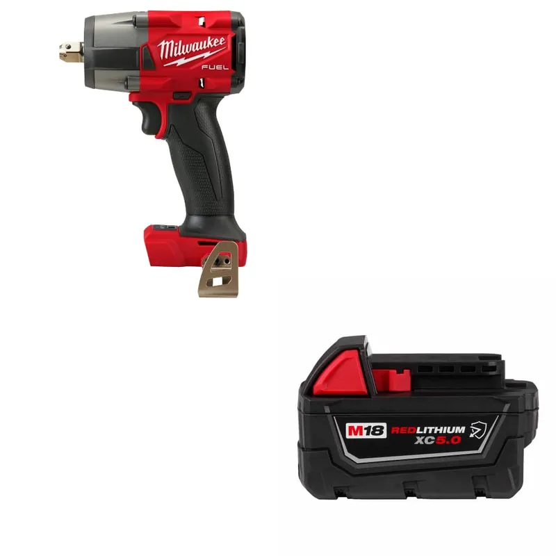Milwaukee M18 FUEL Impact Wrench w/ FREE 48-11-1850R M18 XC5.0 Battery