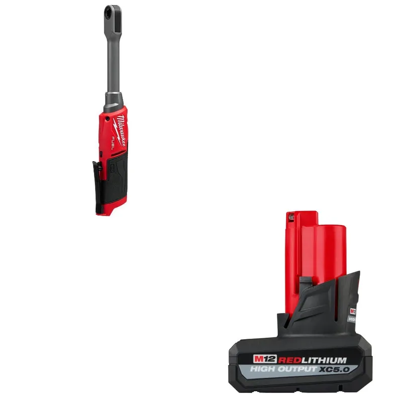 Milwaukee M12 FUEL Ratchet W/ FREE 48-11-2450 M12 XC5.0 Battery Pack