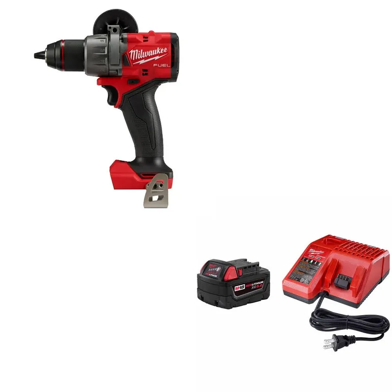 Milwaukee M18 FUEL 1/2" Drill/Driver W/ 48-59-1850 M18 XC5 Starter Kit