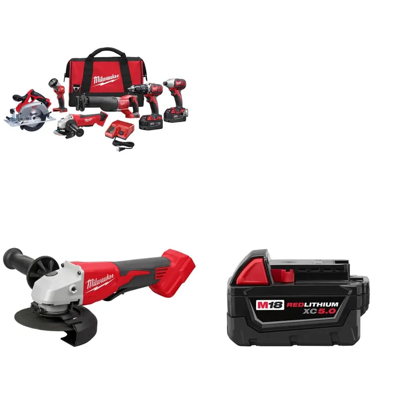 Milwaukee M18 6-Tool Combo Kit w/ FREE 2686-20 Grinder & Battery Pack