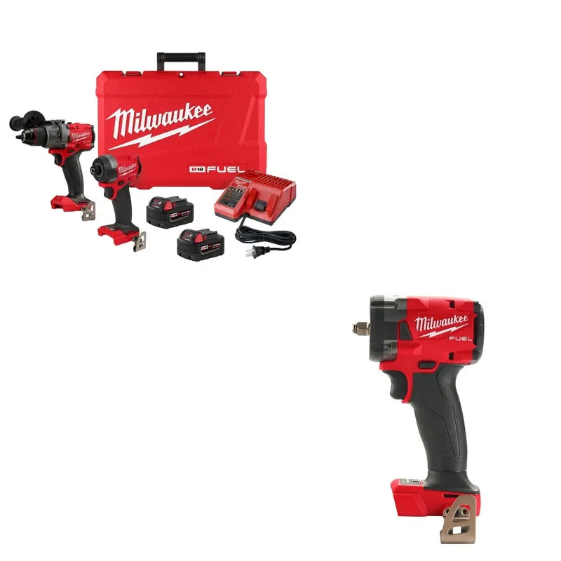Milwaukee 2-Tool Combo Kit W/ FREE 2854-20 3/8" Impact Wrench