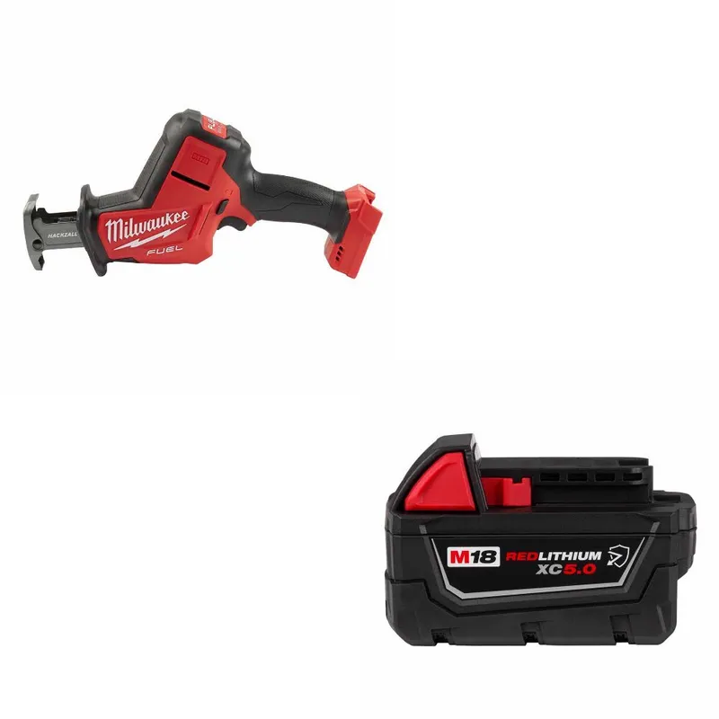Milwaukee M18 FUEL Hackzall, Bare Tool W/ 48-11-1850R M18 XC5.0 Battery