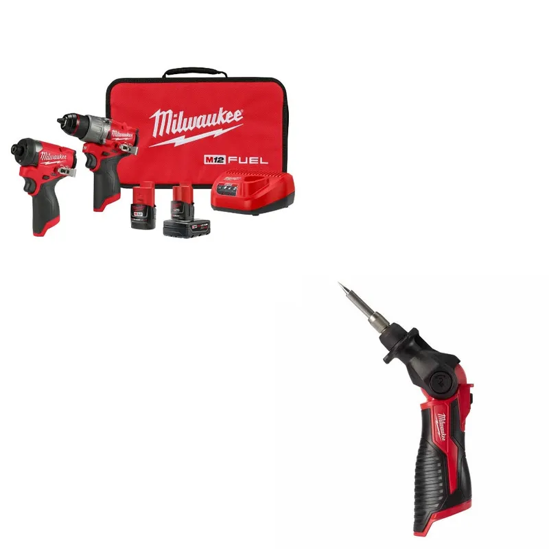 Milwaukee M12 FUEL Combo Kit W/ FREE 2488-20 Soldering Iron