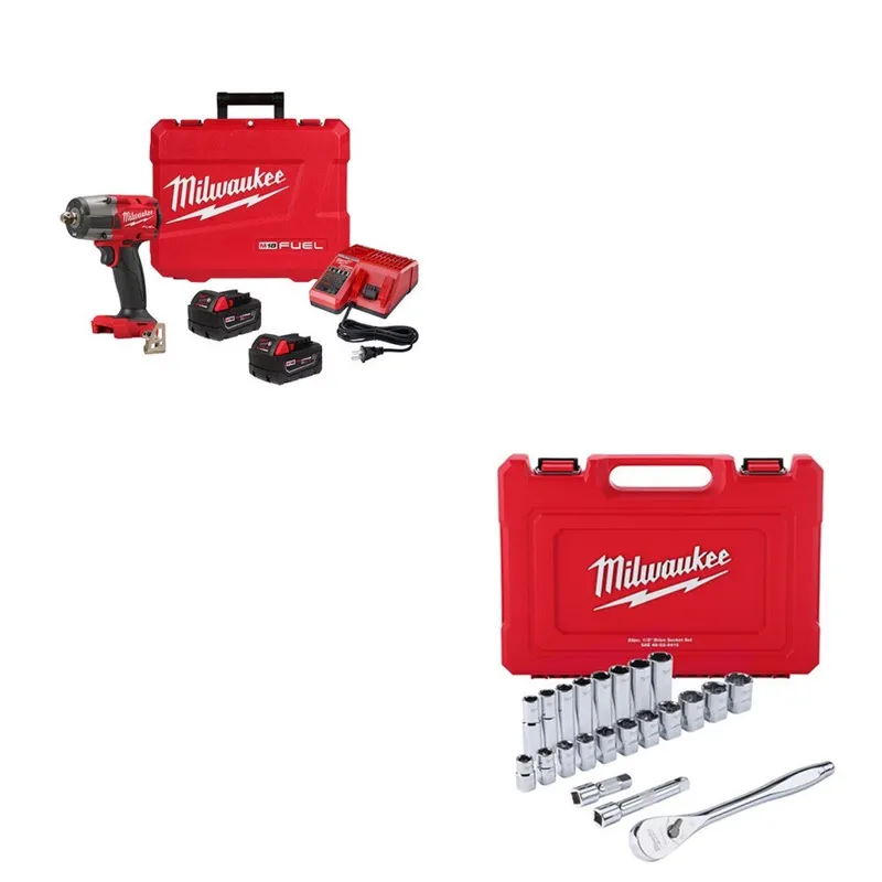 Milwaukee Mid-Torque Impact Wrench Kit W/ FREE Socket Set