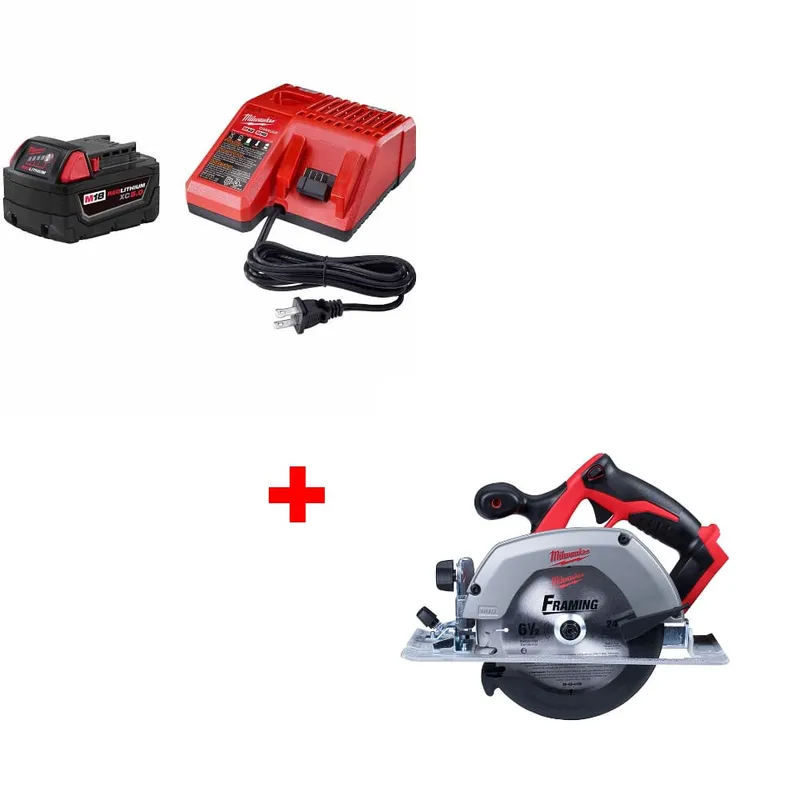Milwaukee M18 XC5.0 Starter Kit w/ FREE 2630-20 M18 Circ Saw, Bare