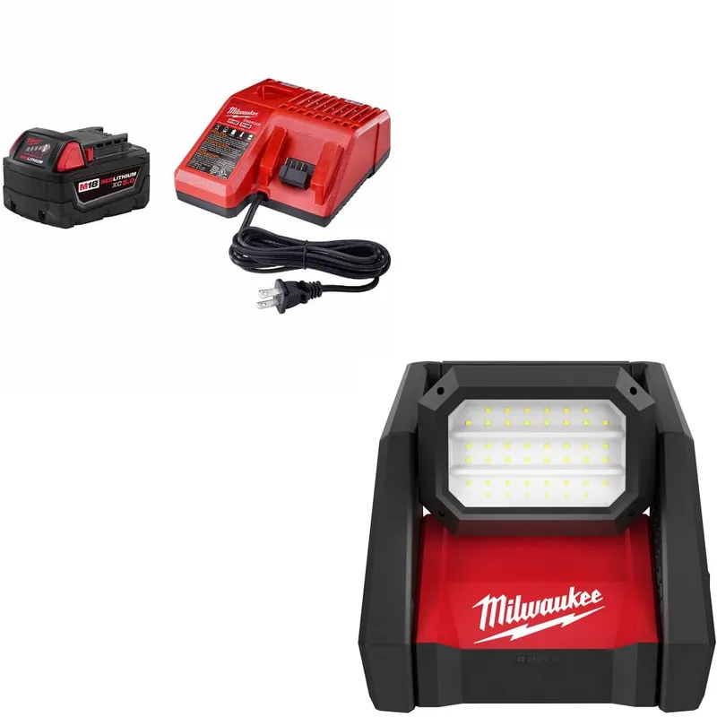 Milwaukee M18 XC 5.0 Starter Kit W/ FREE 2366-20 M18 Flood Light