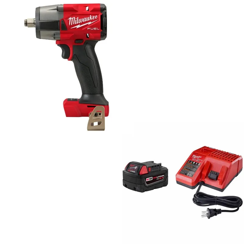Milwaukee M18 FUEL 1/2" Impact Wrench W/ 48-59-1850 M18 Starter Kit