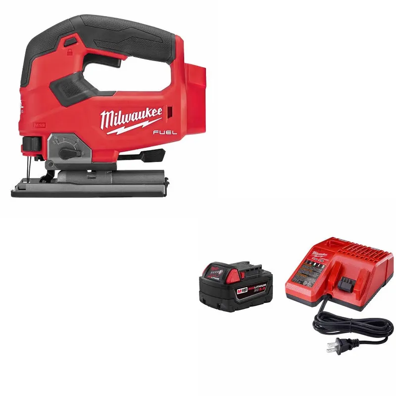 Milwaukee M18 FUEL Jig Saw, Bare W/ 48-59-1850 M18 XC5.0 Starter Kit