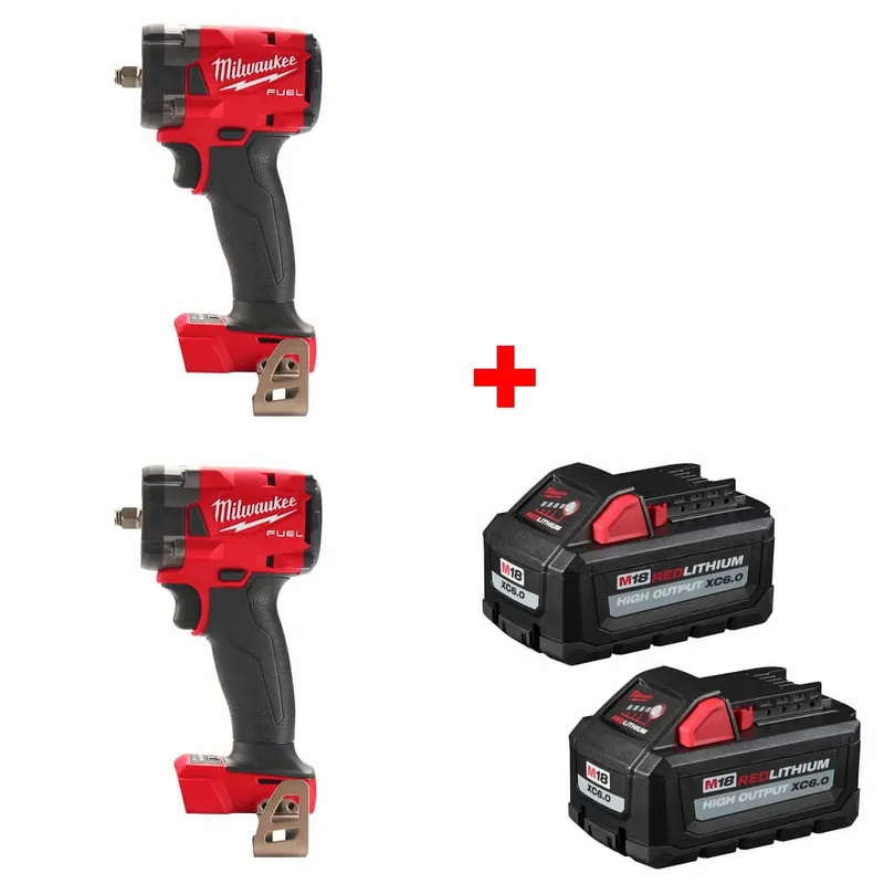 Milwaukee M18 FUEL Impact Wrench, 2Pk w/ 48-11-1862 M18 Battery 2Pk