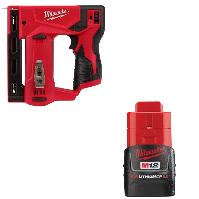 Milwaukee M12 3/8" Crown Stapler w/ FREE 48-11-2420 M12 2.0 Battery