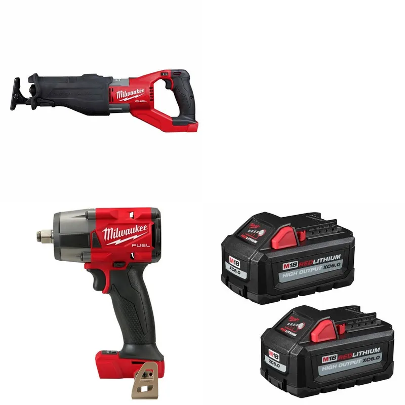 Milwaukee M18 FUEL SAWZALL W/ M18 Impact Wrench & FREE Battery 2 Pack