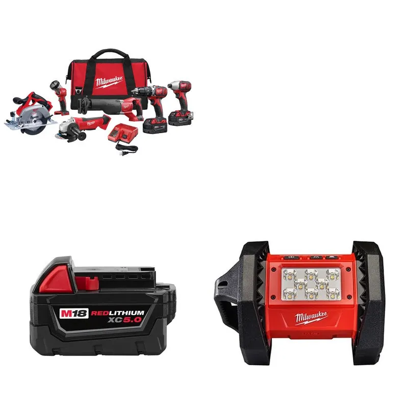 Milwaukee M18 6-Tool Combo Kit W/ FREE 48-11-1850 M18 Battery & Light