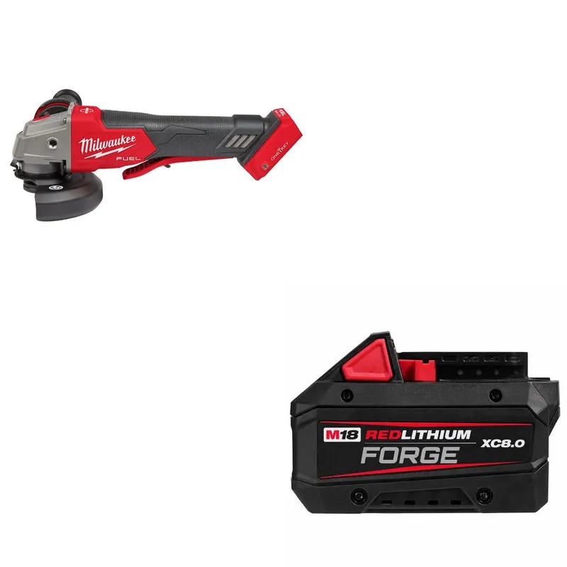 Milwaukee M18 FUEL 4-1/2"/5" Grinder W/ 48-11-1881 M18 XC8 Battery Pack