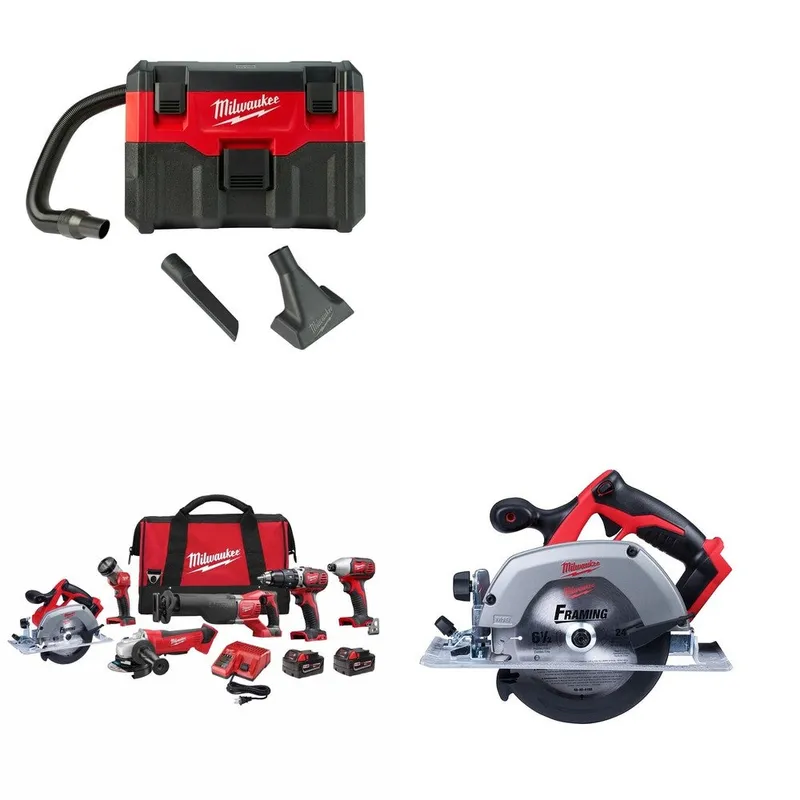 Milwaukee M18 6-Tool Combo Kit w/ FREE 0880-20 Wet/Dry Vacuum & Circ Saw