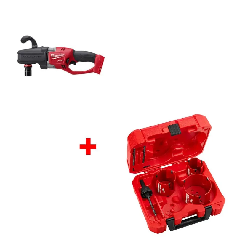 Milwaukee M18 FUEL Right Angle Drill w/ FREE 49-56-9280 7Pc Big Hawg