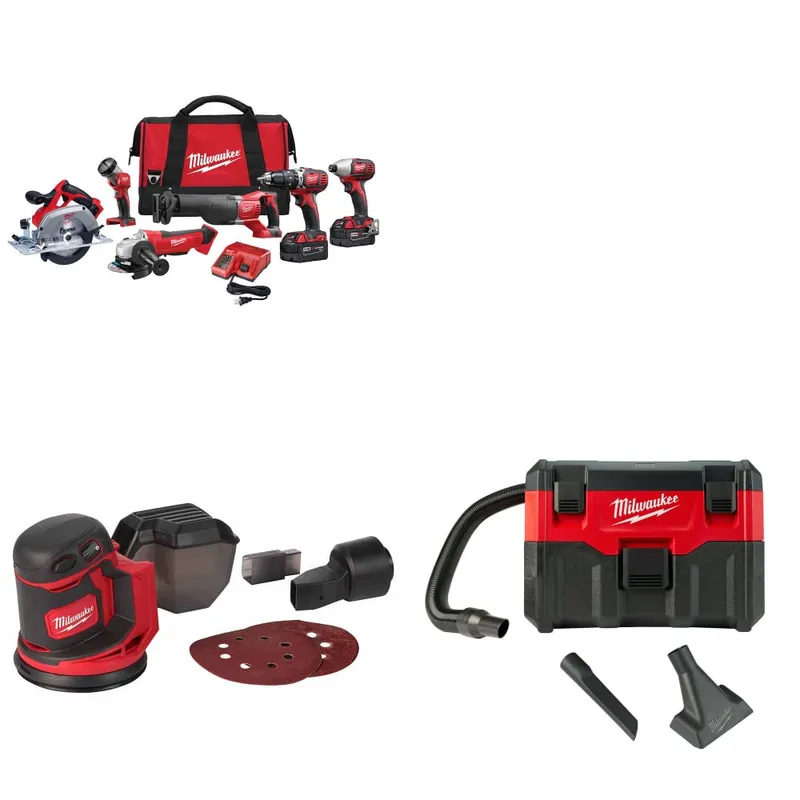 Milwaukee M18 6-Tool Combo Kit W/ FREE 2648-20 M18 Orbit Sander & Vacuum