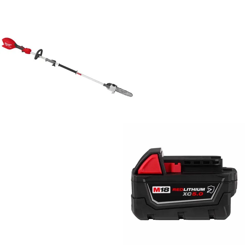 Milwaukee M18 FUEL Pole Saw W/ 48-11-1850R M18 XC5.0 Resistant Battery
