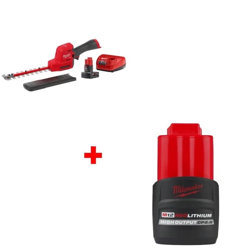 Milwaukee M12 FUEL 8" Hedge Trimmer w/ FREE 48-11-2425 M12 Battery Pack