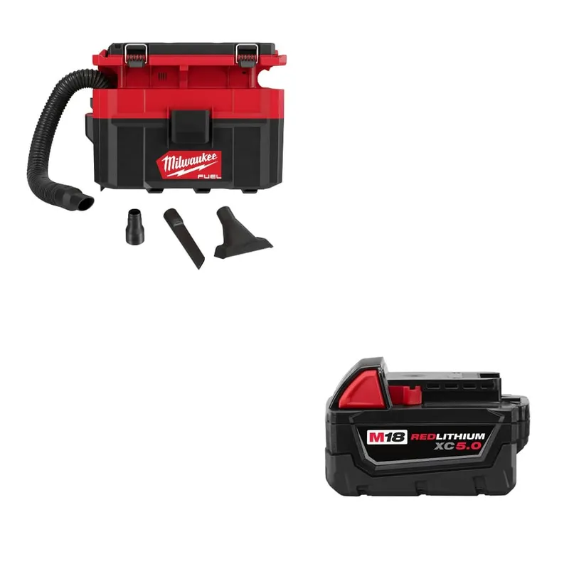 Milwaukee M18 FUEL 2.5 Gal Vacuum W/ FREE 48-11-1850 M18 XC5.0 Battery
