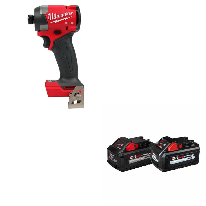 Milwaukee M18 FUEL 1/4" Impact Driver W/ 48-11-1868 M18 18V Battery, 2Pk