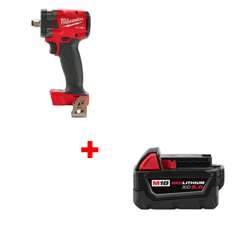 Milwaukee M18 FUEL Impact Wrench w/ FREE 48-11-1850 M18 Battery Pack