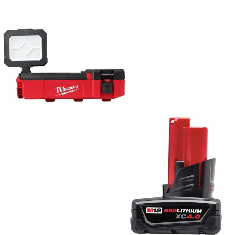 Milwaukee M12 PACKOUT Light W/ FREE 48-11-2440 M12 XC 4.0 Battery Pack