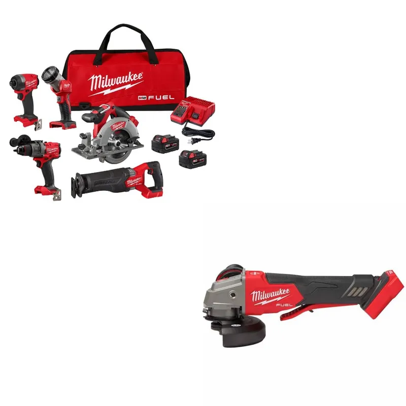 Milwaukee M18 FUEL 5-Tool Combo Kit W/ FREE 2888-20 M18 FUEL Grinder