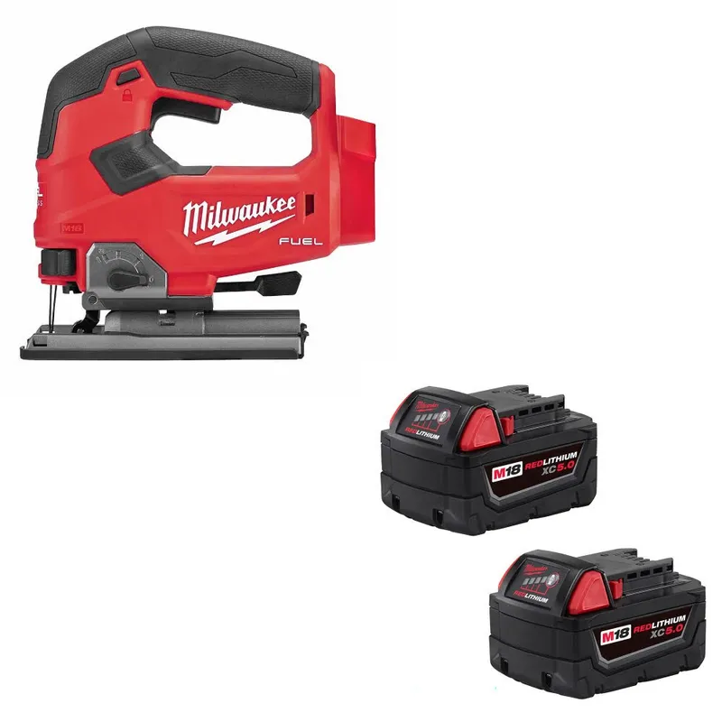 Milwaukee M18 FUEL Jig Saw, Bare W/ 48-11-1852 M18 XC5.0 Battery, 2 Pack