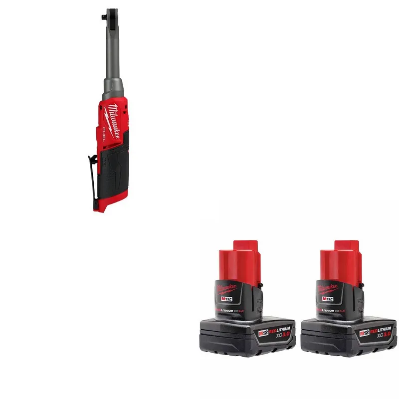Milwaukee Ratchet Kit W/ FREE 48-11-2412 Battery, 2 Pack