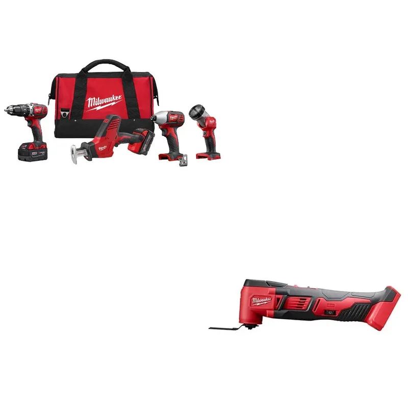 Milwaukee M18 4-Tool Combo Kit w/ FREE 2626-20 Multi-Tool Two Pack