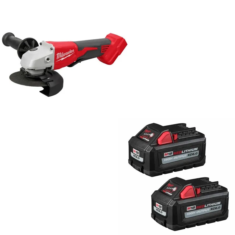 Milwaukee M18 4-1/2"/5" Grinder W/ 48-11-1862 M18 XC6.0 Battery, 2 Pack