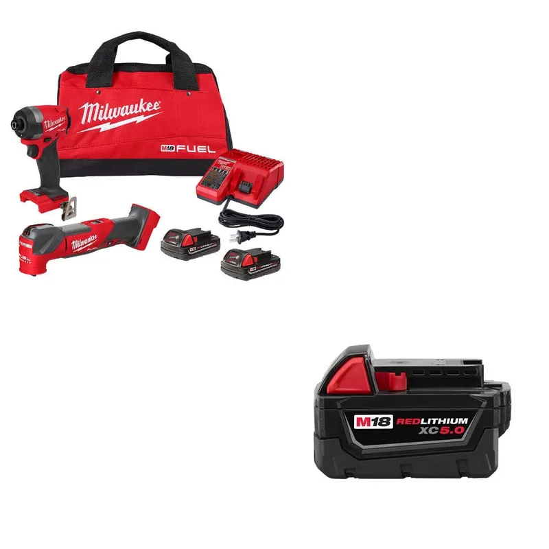 Milwaukee M18 FUEL 2-Tool Combo Kit W/ 48-11-1850 M18 XC5 Battery Pack