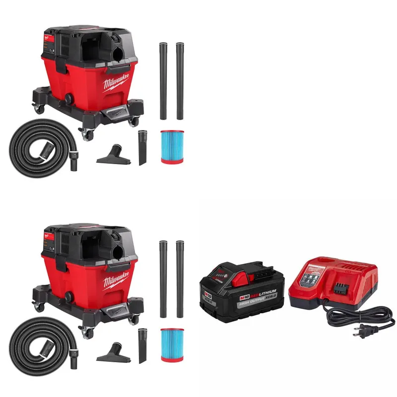 Milwaukee M18 FUEL Vacuum-2Pk W/ FREE 48-59-1880 M18 XC8.0 Starter Kit